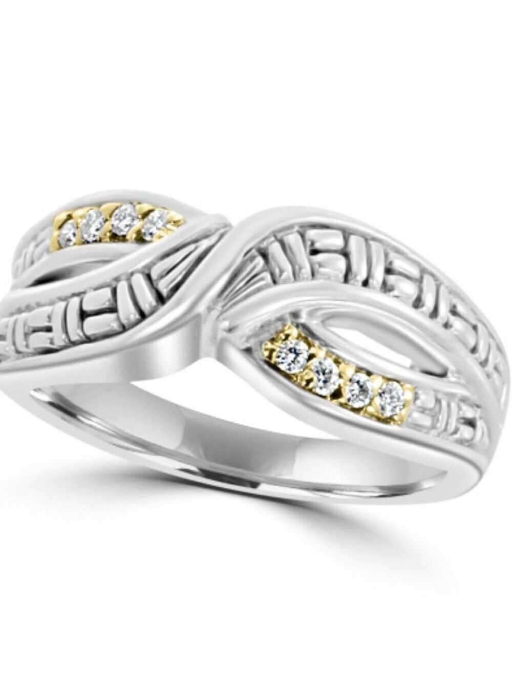 Philip Andre 18K Gold & Sterling Diamond Ring - Picture 2 of 7